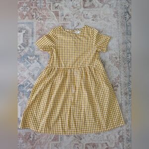 Tradlands Nico Cotton Dress in Yellow Gingham - Small